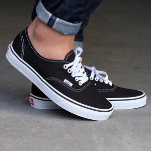 vans authentic black sneakers